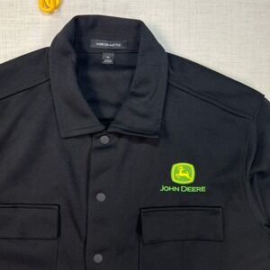 Mercer Mettle‎ Mens XL John Deere Shacket Black Snap Front Long Sleeve Pockets
